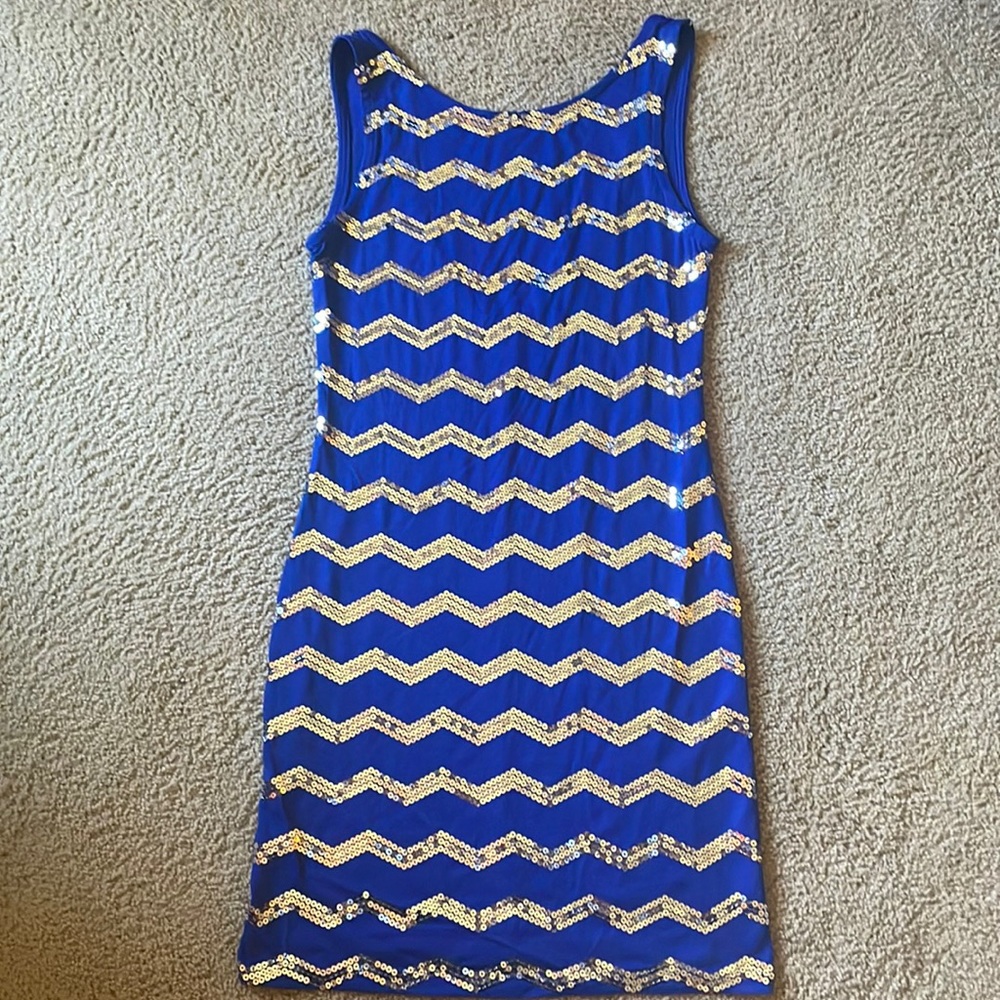 Derek Heart Couture blue dress with sequins